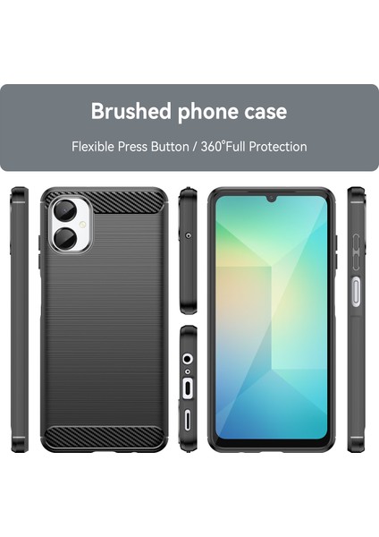 Samsung Galaxy A06 5g Kılıf Koruyucu Telefon Kılıfı Karbon Fiber Doku Fırçalanmış-Siyah (Yurt Dışından) fırsatları