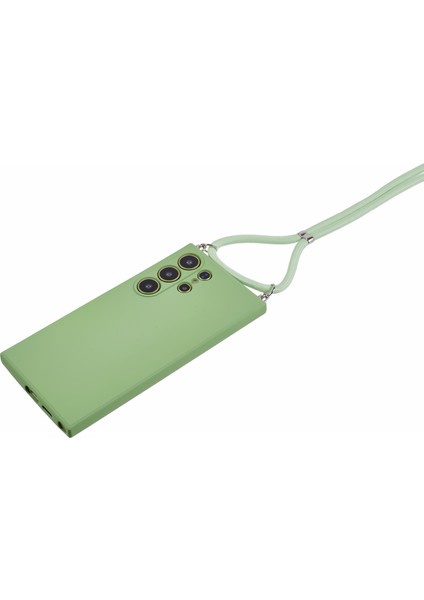 Samsung Galaxy S24 Ultra Çapraz Askılı Kılıf Esnek Tpu Fiber Astarlı Darbeye Dayanıklı Telefon Kılıfı-Matcha Yeşili (Yurt Dışından) modelleri