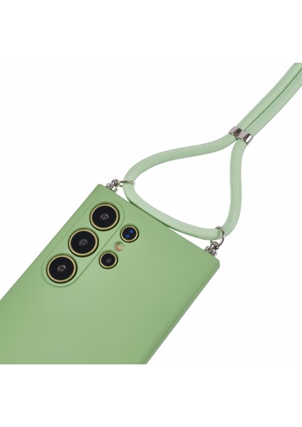 Samsung Galaxy S24 Ultra Çapraz Askılı Kılıf Esnek Tpu Fiber Astarlı Darbeye Dayanıklı Telefon Kılıfı-Matcha Yeşili (Yurt Dışından) fırsatları