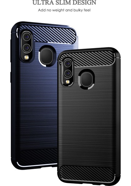 1.8mm Isı Dağıtıcı Tpu Kılıf Ultra Ince Çizilmeye Dayanıklı Karbon Fiber Doku Fırçalanmış Yüzey Telefon Kılıfı Samsung Galaxy A40-KIRMIZI (Yurt Dışından) modelleri