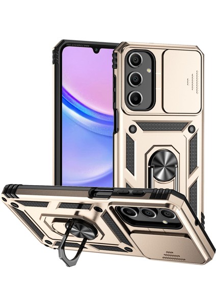 Samsung Galaxy A16 5G/A16 4g Kılıf Pc+Tpu Telefon Kılıfı Lens Ultimate Koruma Ayaklığı-Altın (Yurt Dışından)