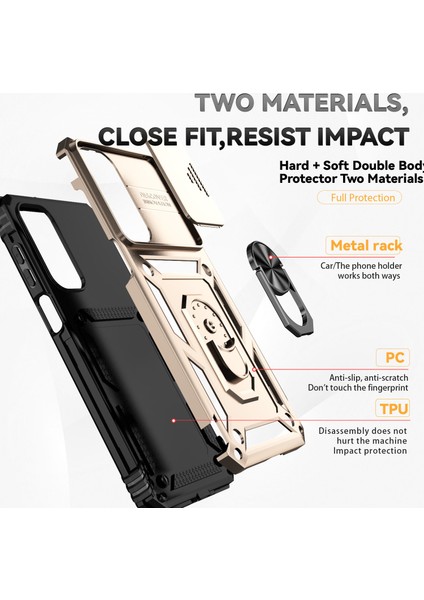 Samsung Galaxy A16 5G/A16 4g Kılıf Pc+Tpu Telefon Kılıfı Lens Ultimate Koruma Ayaklığı-Altın (Yurt Dışından) indirimleri