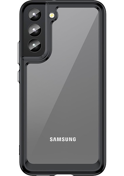 Samsung Galaxy S22+5G Bağımsız Pc Düğmeleri Koruyucu Kılıf Tpu+Akrilik Şeffaf Cep Telefonu Kılıfı-Siyah (Yurt Dışından)