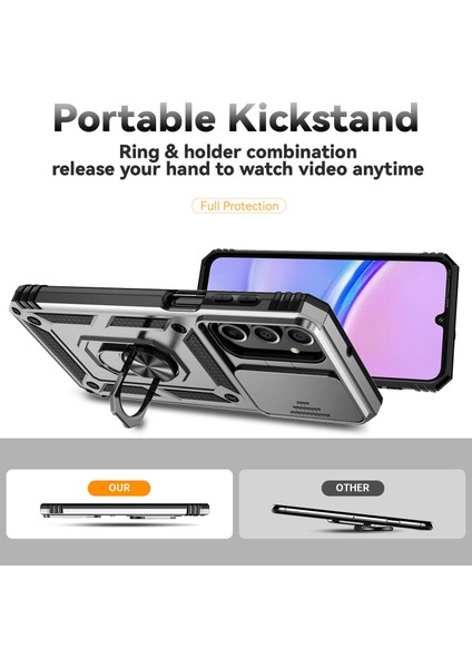 Samsung Galaxy A16 5G/A16 4g Kılıf Pc+Tpu Telefon Kılıfı Lens Ultimate Koruma Ayaklığı-Gümüş (Yurt Dışından) modelleri