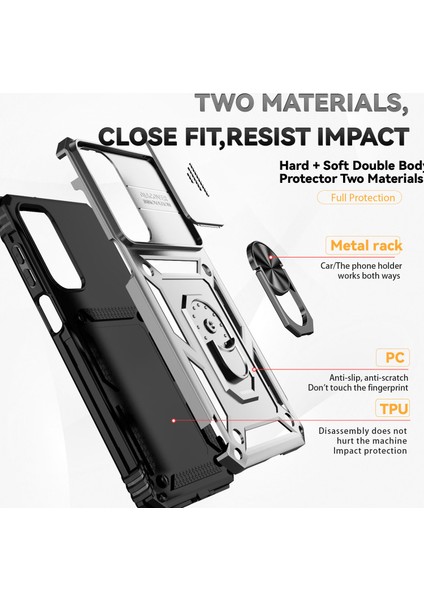 Samsung Galaxy A16 5G/A16 4g Kılıf Pc+Tpu Telefon Kılıfı Lens Ultimate Koruma Ayaklığı-Gümüş (Yurt Dışından) indirimleri