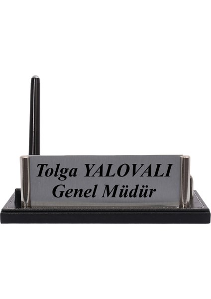 Osmanbey Siyah Deri 10 Parça Sümen ve Masa İsimliği Seti 49x36 cm – Şık ve Profesyonel Ofis Kullanımı