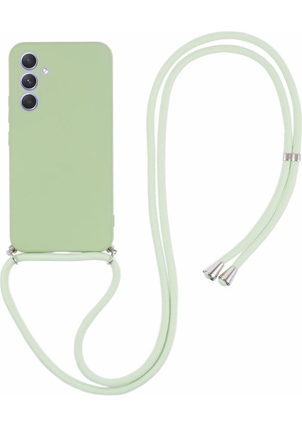 Samsung Galaxy A34 5g Kılıf Fiber Astar Tpu Telefon Kılıfı Uzun Kordonlu-Matcha Yeşili (Yurt Dışından)