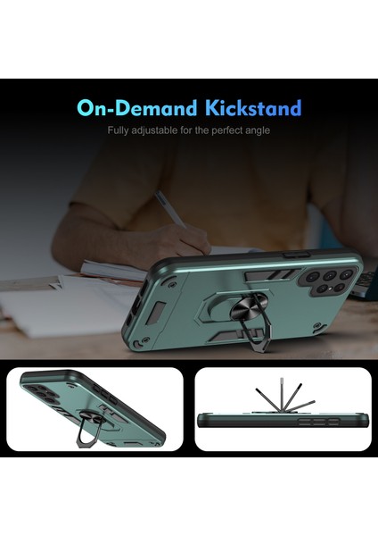 Samsung Galaxy S25 Ultra Kılıf Pc+Tpu Drop Defend Telefon Kılıfı Halkalı Ayaklık-Yeşil (Yurt Dışından) fiyatları