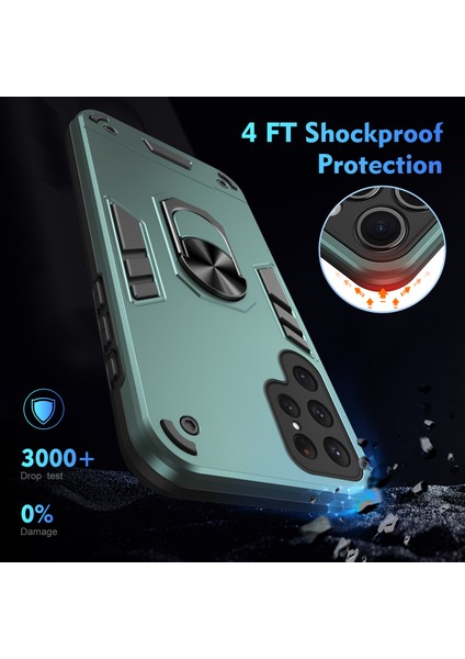 Samsung Galaxy S25 Ultra Kılıf Pc+Tpu Drop Defend Telefon Kılıfı Halkalı Ayaklık-Yeşil (Yurt Dışından) indirimleri