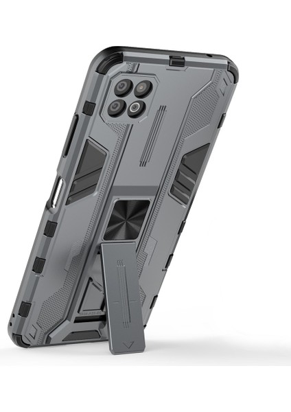 Samsung Galaxy A22 5g (Ab Sürümü) Için Katlanabilir Destekli Tam Gövde Darbeye Dayanıklı Koruma Sert Plastik + Tpu Ka Çift Katmanlı Hibrit Kılıf - Gri (Yurt Dışından) fiyatları