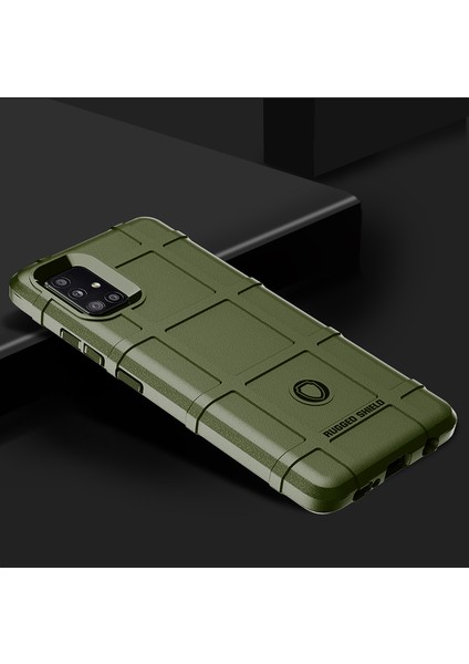 Samsung Galaxy A51 5g SM-A516-YEŞIL Için Darbeye Dayanıklı Kare Izgara Doku Kalınlaştırılmış Tpu Kabuk (Yurt Dışından) modelleri