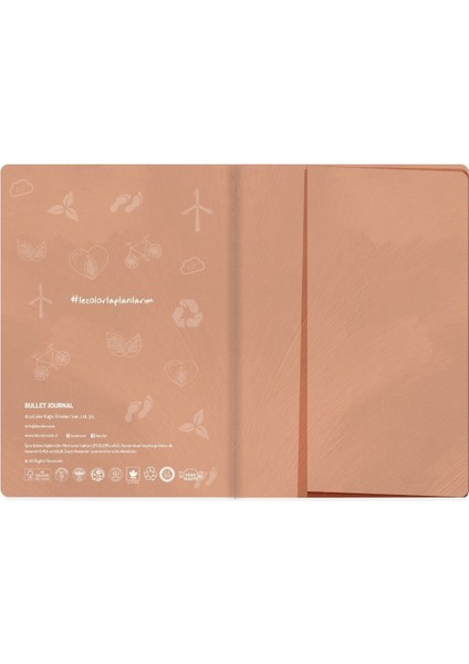 A5 Noktalı Bullet Journal Defter – Keten Kapaklı, Kuala Tasarım, Günlük ve Planlama İçin