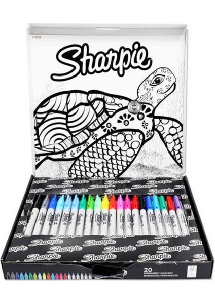 20'li Permanent Markör Seti – 20 Renk, 0.9 mm İnce Uç, Klipsli Kapaklı, Dayanıklı ve Uzun Ömürlü