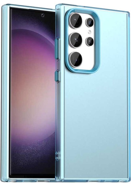 Samsung Galaxy S24 Ultra Kılıf Pc+Tpu+Pet Mat Düşmeye Karşı Dayanıklı Telefon Arka Kapağı-Mavi (Yurt Dışından)