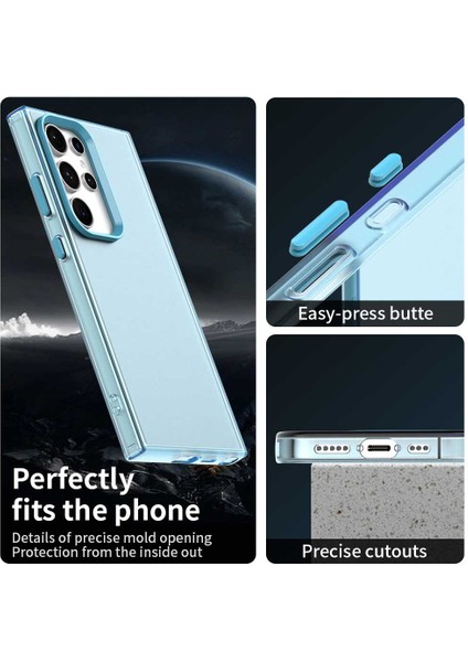 Samsung Galaxy S24 Ultra Kılıf Pc+Tpu+Pet Mat Düşmeye Karşı Dayanıklı Telefon Arka Kapağı-Mavi (Yurt Dışından) modelleri