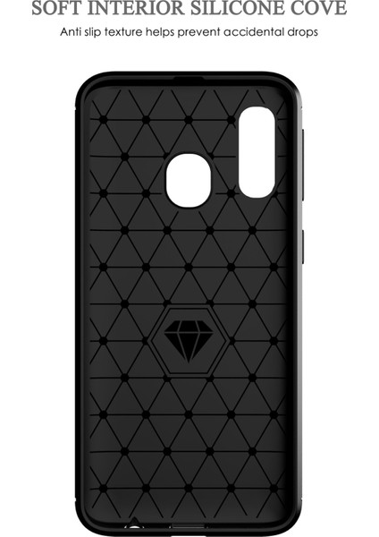 1.8mm Isı Dağıtıcı Tpu Kılıf Ultra Ince Çizilmeye Dayanıklı Karbon Fiber Doku Fırçalanmış Yüzey Telefon Kılıfı Samsung Galaxy A40-MAVI (Yurt Dışından) fırsatları