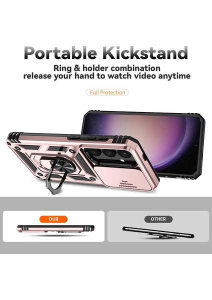 Samsung Galaxy S25 Kılıf Pc+Tpu Telefon Kılıfı Lens Ultimate Koruma Ayaklığı-Altın (Yurt Dışından) fiyatları