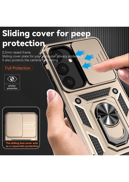 Samsung Galaxy S25 Kılıf Pc+Tpu Telefon Kılıfı Lens Ultimate Koruma Ayaklığı-Altın (Yurt Dışından) indirimleri