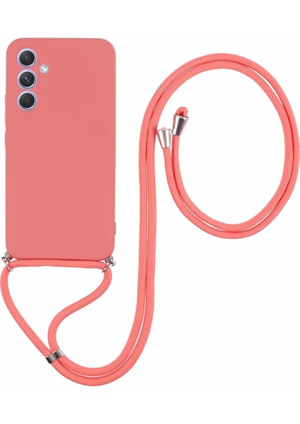Samsung Galaxy A34 5g Kılıf Fiber Astar Tpu Telefon Kılıfı Uzun Askılı-Alıç Kırmızısı (Yurt Dışından)