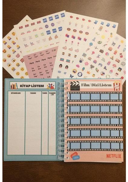 A5 Spiralli Günlük Planlayıcı Ajanda – 384 Sticker, Renkli Baskı ve Desenli Bullet Journal Tasarım indirimleri