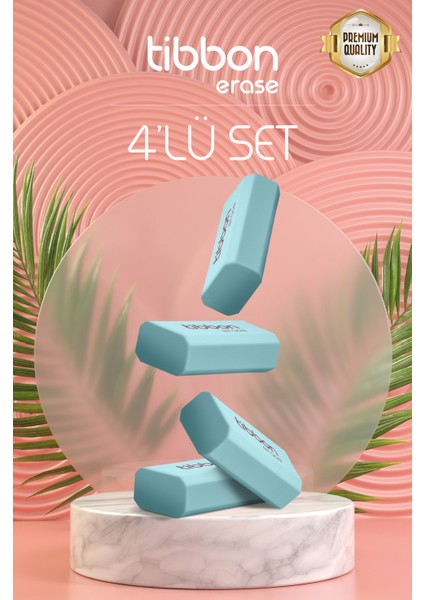 Erase 4'lü Renkli Silgi Seti – Okul ve Ofis Kullanımına Uygun, Yumuşak ve İz Bırakmayan indirimleri