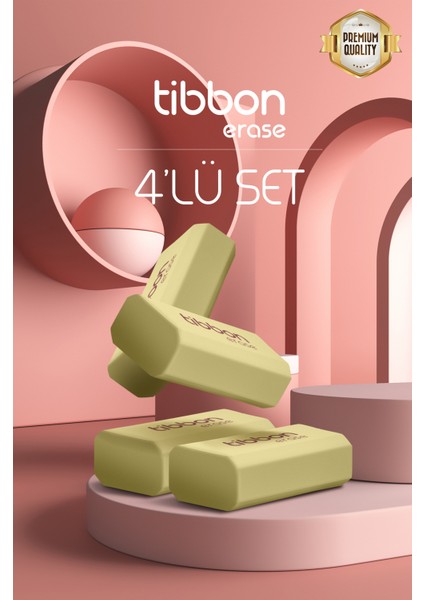 Erase 4'lü Renkli Silgi Seti – Okul ve Ofis Kullanımına Uygun, Yumuşak ve İz Bırakmayan