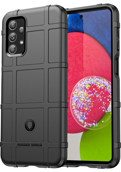 Samsung Galaxy A23 4G/F23 5G/M23 5g Sağlam Kare Izgara Tasarım Telefon Kılıfı Kalınlaştırılmış Tpu Yumuşak Arka Koruyucu Kapak-Siyah (Yurt Dışından)