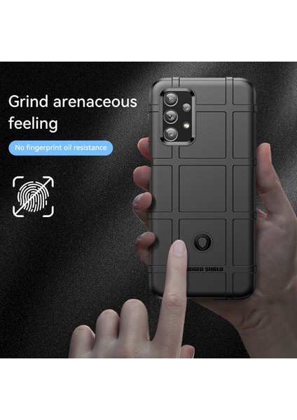 Samsung Galaxy A23 4G/F23 5G/M23 5g Sağlam Kare Izgara Tasarım Telefon Kılıfı Kalınlaştırılmış Tpu Yumuşak Arka Koruyucu Kapak-Siyah (Yurt Dışından) modelleri