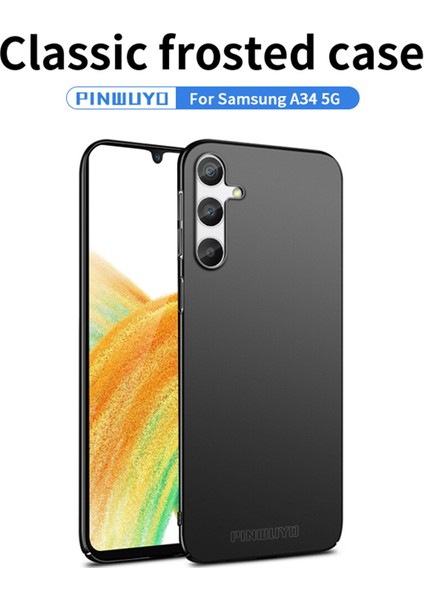 Pınwuyo Pc Serisi Samsung Galaxy A34 5g Mat Telefon Kılıfı Akıllı Telefon Kılıfı Manyetik Halka Tutucu Ile-Mavi (Yurt Dışından) fiyatları