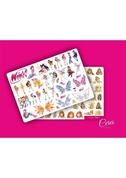 Winx Club Renkli Sticker ve Etiket Seti – 92 Adet, 18x13 cm, Çocuklar İçin Eğlenceli Winx Tasarımları modelleri