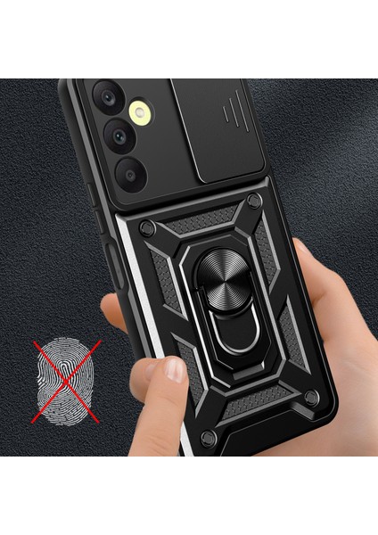 Samsung Galaxy A25 5g Kılıf Çizilmez Pc + Tpu Koruyucu Kapaklı Kayar Lens Kapağı - Mavi (Yurt Dışından) fırsatları