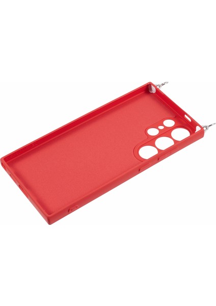 Samsung Galaxy S24 Ultra Çapraz Askılı Kılıf Esnek Tpu Fiber Astarlı Darbeye Dayanıklı Telefon Kılıfı-Kırmızı (Yurt Dışından) indirimleri