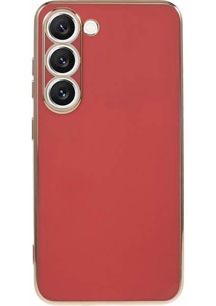 Samsung Galaxy S23 Için Çizilmez Tpu Telefon Kılıfı Elektrokaplama 6d Parlak Cep Telefonu Arka Kapağı-Kırmızı (Yurt Dışından)
