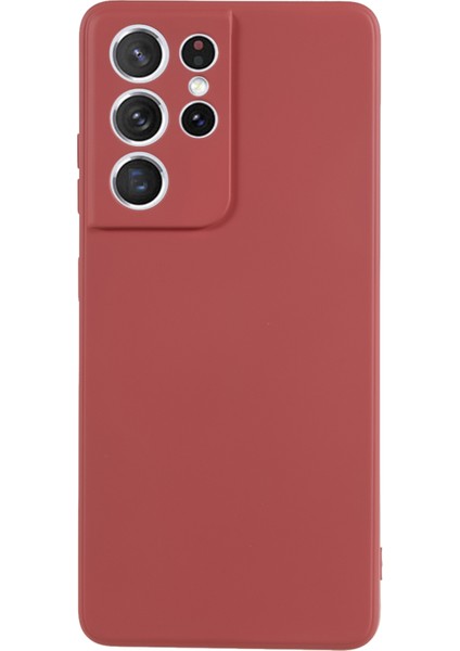 Samsung Galaxy S21 Ultra 5g Tpu Telefon Kılıfı Fiber Astarlı Ka Cep Telefonu Kılıfı-Alıç Kırmızısı (Yurt Dışından)