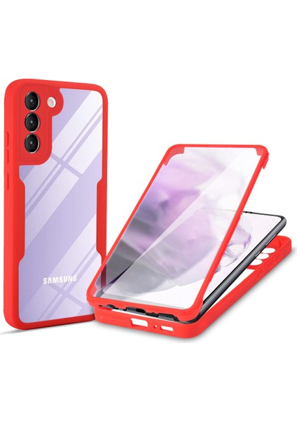 Pet Ekran Koruyucu + Akrilik + Tpu Tam Kaplama Hibrit Telefon Kılıfı Samsung Galaxy S22 5g-Kırmızı (Yurt Dışından)