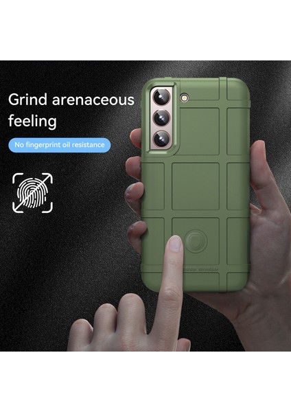Iyi Korunmuş Sağlam Kare Izgara Tasarımı Çizilmez Düşmeye Karşı Kalınlaştırılmış Tpu Kapak Kabuğu Samsung Galaxy S22+5G-YEŞIL (Yurt Dışından) modelleri