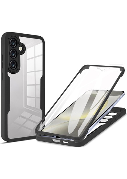 Samsung Galaxy A05S 4g Kılıf Akrilik+Tpu Şeffaf Telefon Kılıfı Pet Ekran Filmi Ile-Siyah (Yurt Dışından)