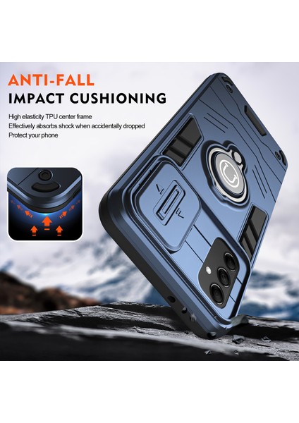 Samsung Galaxy M14 5g Kılıf Lens Koruma Halkası Kickstand Pc+Tpu Telefon Kılıfı-Mavi (Yurt Dışından) fırsatları