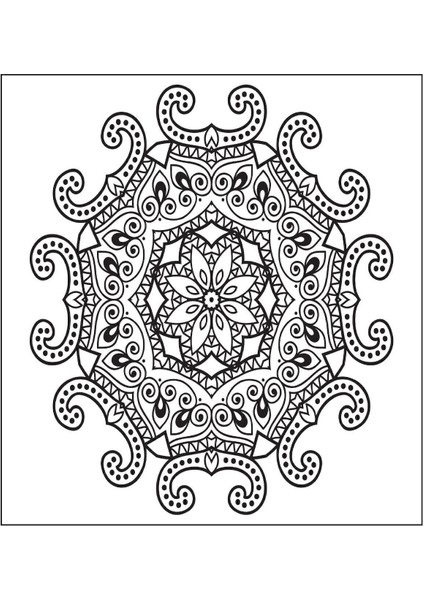 Mandala Boyama Kitabı – Görkemli Siyah Beyaz Desenler, 24x22,5 cm Karton Kapaklı, Tek Adet indirimleri