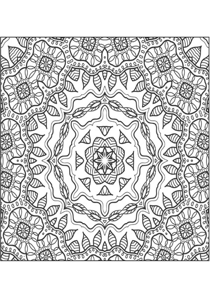 Mandala Boyama Kitabı – Görkemli Siyah Beyaz Desenler, 24x22,5 cm Karton Kapaklı, Tek Adet