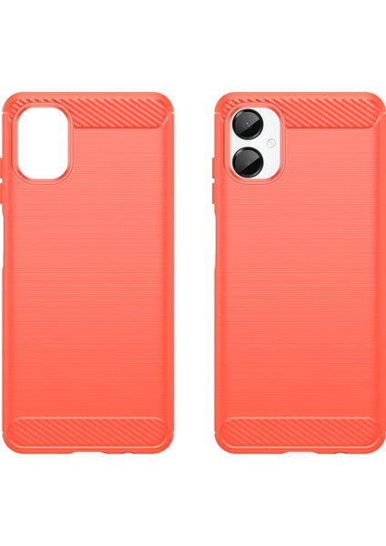 Samsung Galaxy A06 5g Kılıf Koruyucu Telefon Kapağı Karbon Fiber Doku Fırçalanmış-Kırmızı (Yurt Dışından) modelleri