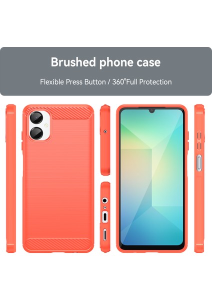 Samsung Galaxy A06 5g Kılıf Koruyucu Telefon Kapağı Karbon Fiber Doku Fırçalanmış-Kırmızı (Yurt Dışından) fırsatları