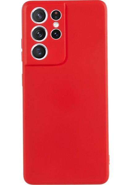 Samsung Galaxy S21 Ultra 5g Tpu Telefon Kılıfı Fiber Astarlı Ka Cep Telefonu Kılıfı-Kırmızı (Yurt Dışından)