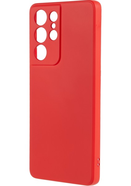 Samsung Galaxy S21 Ultra 5g Tpu Telefon Kılıfı Fiber Astarlı Ka Cep Telefonu Kılıfı-Kırmızı (Yurt Dışından) modelleri