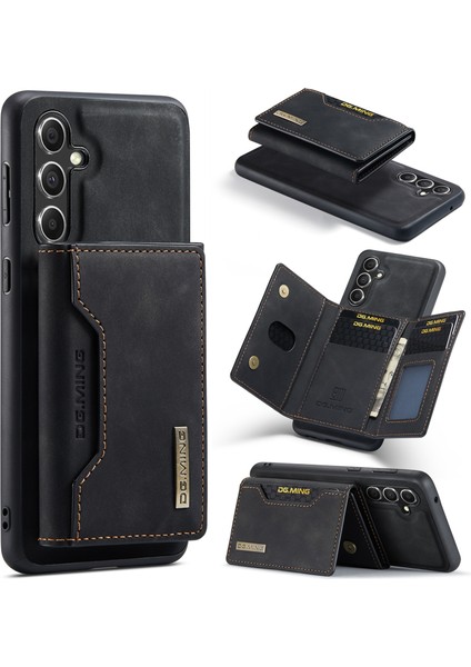 Dg.mıng M2 Serisi Samsung Galaxy S25 Kılıf Pu+Pc+Tpu Telefon Kılıfı Çıkarılabilir Cüzdan-Siyah (Yurt Dışından)
