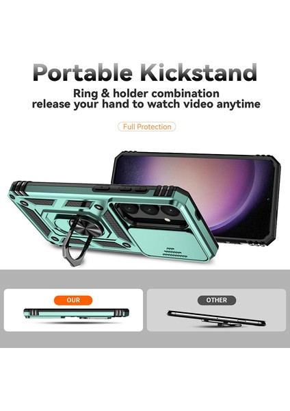 Samsung Galaxy S25 Kılıfı Pc+Tpu Telefon Kılıfı Lens Ultimate Koruma Ayaklığı-Siyahımsı Yeşil (Yurt Dışından) fiyatları