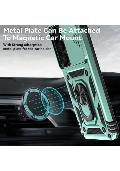 Samsung Galaxy S25 Kılıfı Pc+Tpu Telefon Kılıfı Lens Ultimate Koruma Ayaklığı-Siyahımsı Yeşil (Yurt Dışından) modelleri