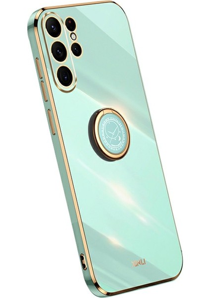 Xınlı Cep Telefonu Kılıfı Samsung Galaxy S23 Ultra, Elektrokaplama Düşmeye Karşı Koruyucu Telefon Kılıfı Ayaklık-Camgöbeği (Yurt Dışından)