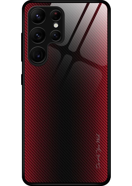 Samsung Galaxy S24 Ultra Kılıf Slim-Fit Cep Telefonu Kapağı Temperli Cam+Tpu Kabuk-Kırmızı (Yurt Dışından)