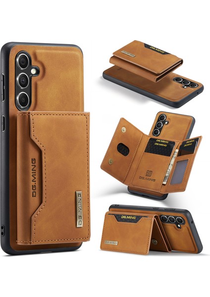 Dg.mıng M2 Serisi Samsung Galaxy S25 Kılıf Pu+Pc+Tpu Telefon Kılıfı Çıkarılabilir Cüzdan-Kahverengi (Yurt Dışından)